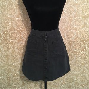 Button down denim skirt